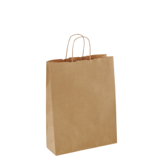 Small Paper Bags With Twist Handles  220mm(H) x 320mm(W) x 165mm (Bottom Gusset)  - 250 Pack/carton